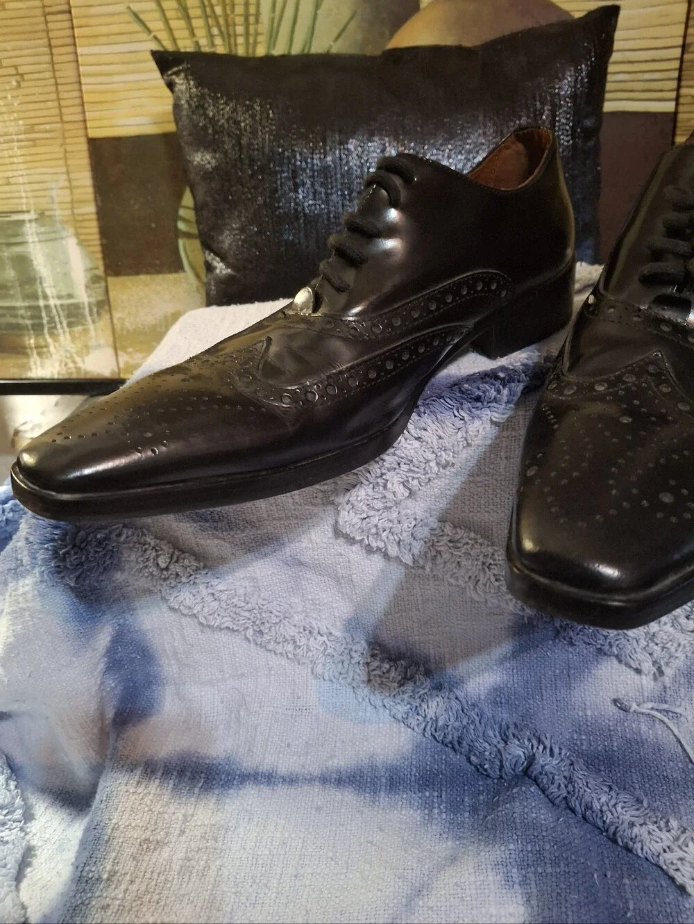Gxus Black Wingtip Oxford Dress Shoes